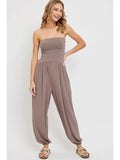 TUBE JERSEY DROP-WAIST ONE-PIECE JUMPSUIT | ESPRESSO
